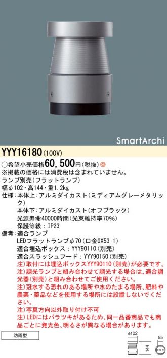 YYY16180(パナソニック) 商品詳細 ～ 激安 電設資材販売 ネットバイ